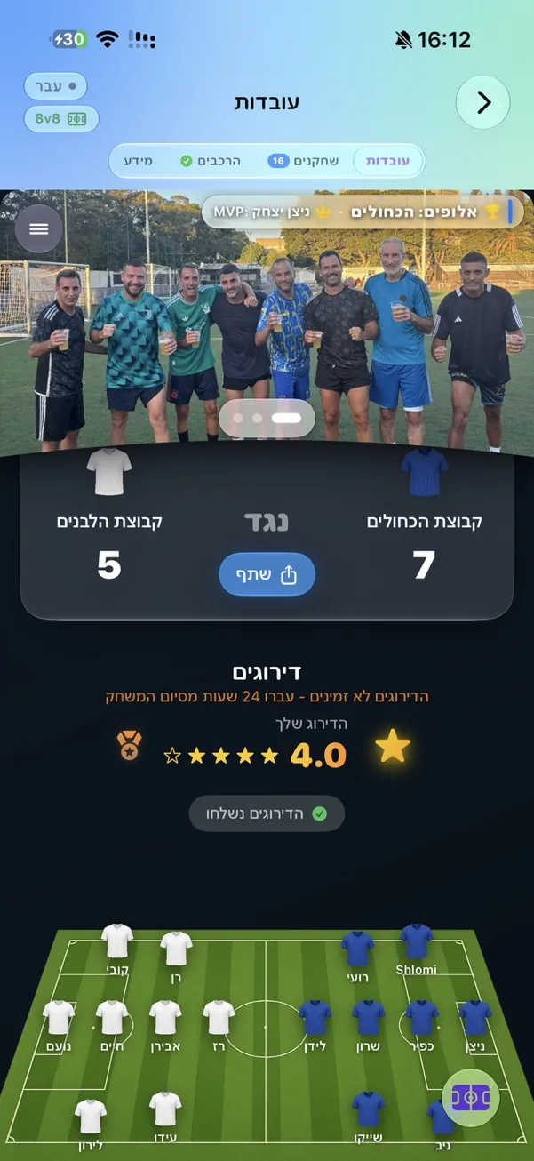 TeamsUp — champions and final score