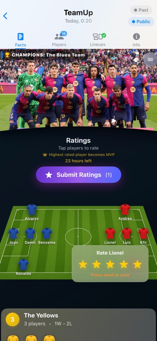Game facts view