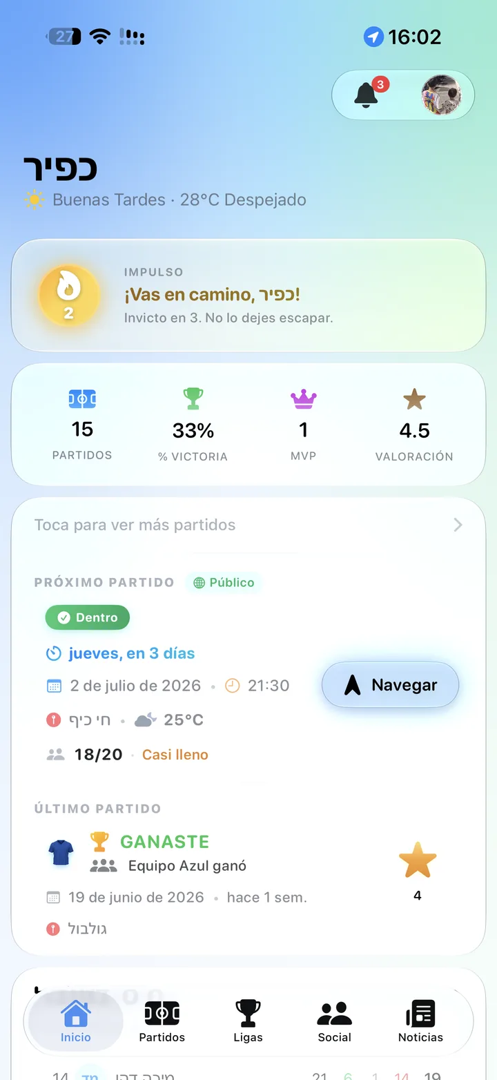 TeamsUp app — Home